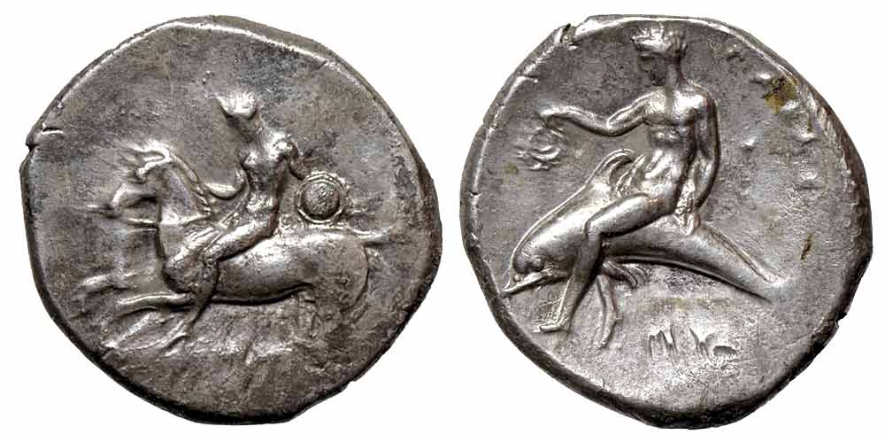 Ancient Greek Coins Calabria Tarentum Nomos 