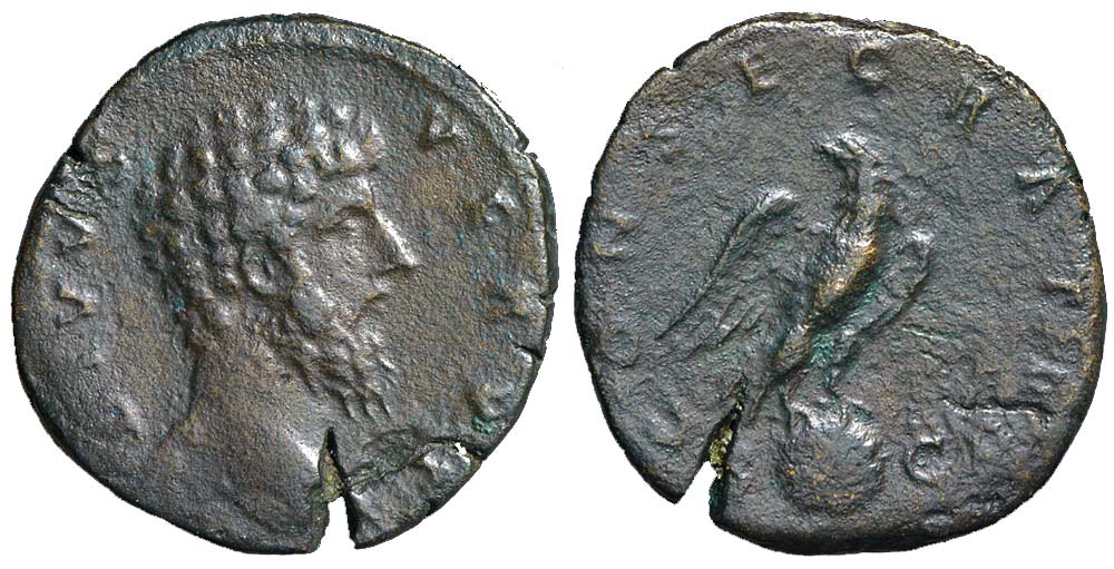 Ancient Roman Empire Divus Lucius Verus Sestertius 