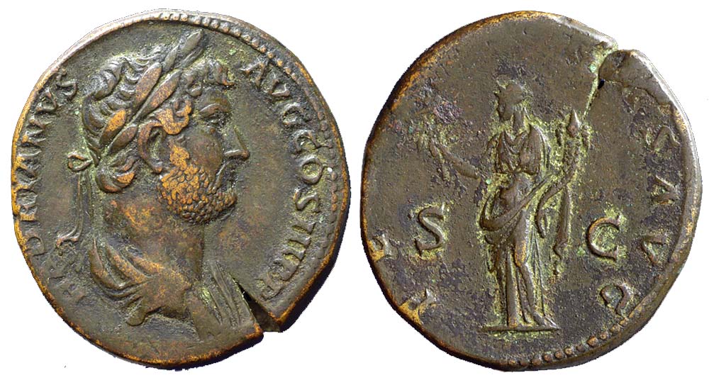 Ancient Roman Empire Hadrianus Sestertius 
