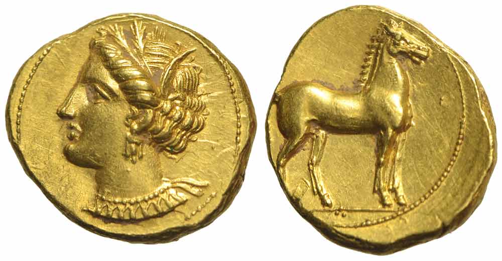 Ancient Zeugitana Carthage Stater Gold 