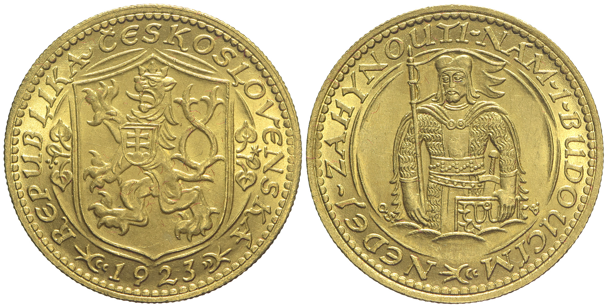 Czechoslovakia Republic Dukat 1923 Gold 