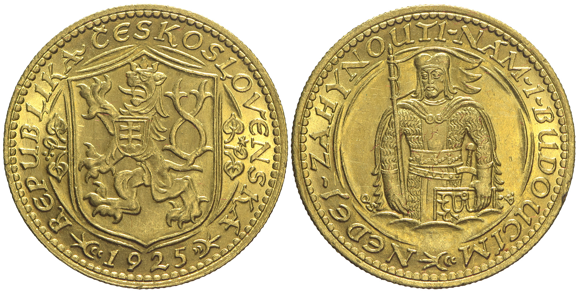 Czechoslovakia Republic Dukat 1925 Gold 