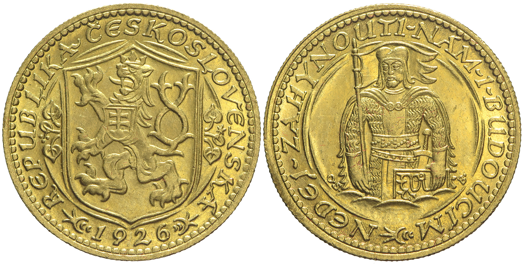 Czechoslovakia Republic Dukat 1926 Gold 