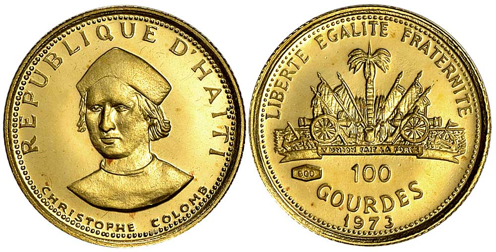 Haiti Republic Gourdes 1973 Gold 