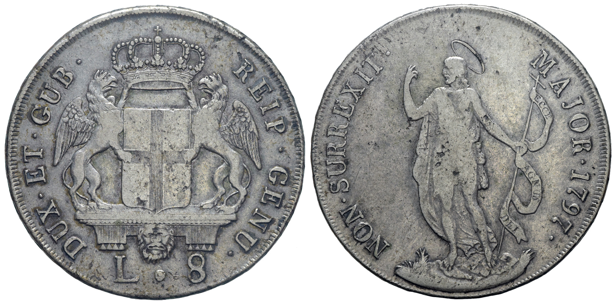 Italy Regional Mints Genova Republic Lire 1797 