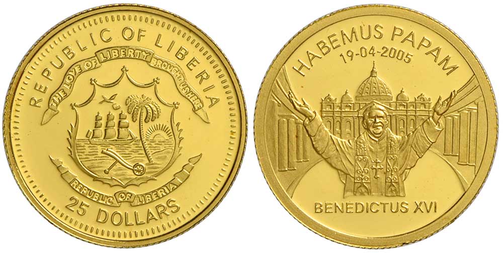 Liberia Republic Dollars 2005 Gold 