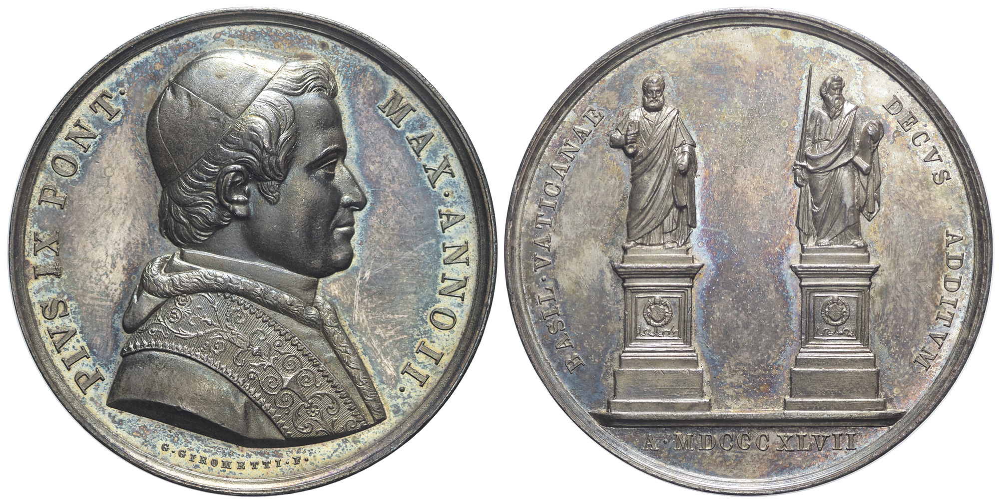 Medals Rome Pius Medal 1847 