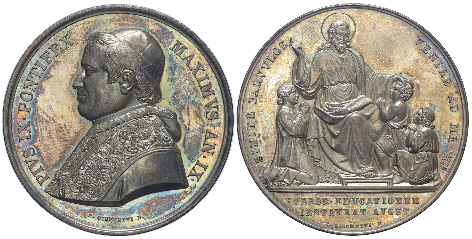 Medals Rome Pius Medal 1854 