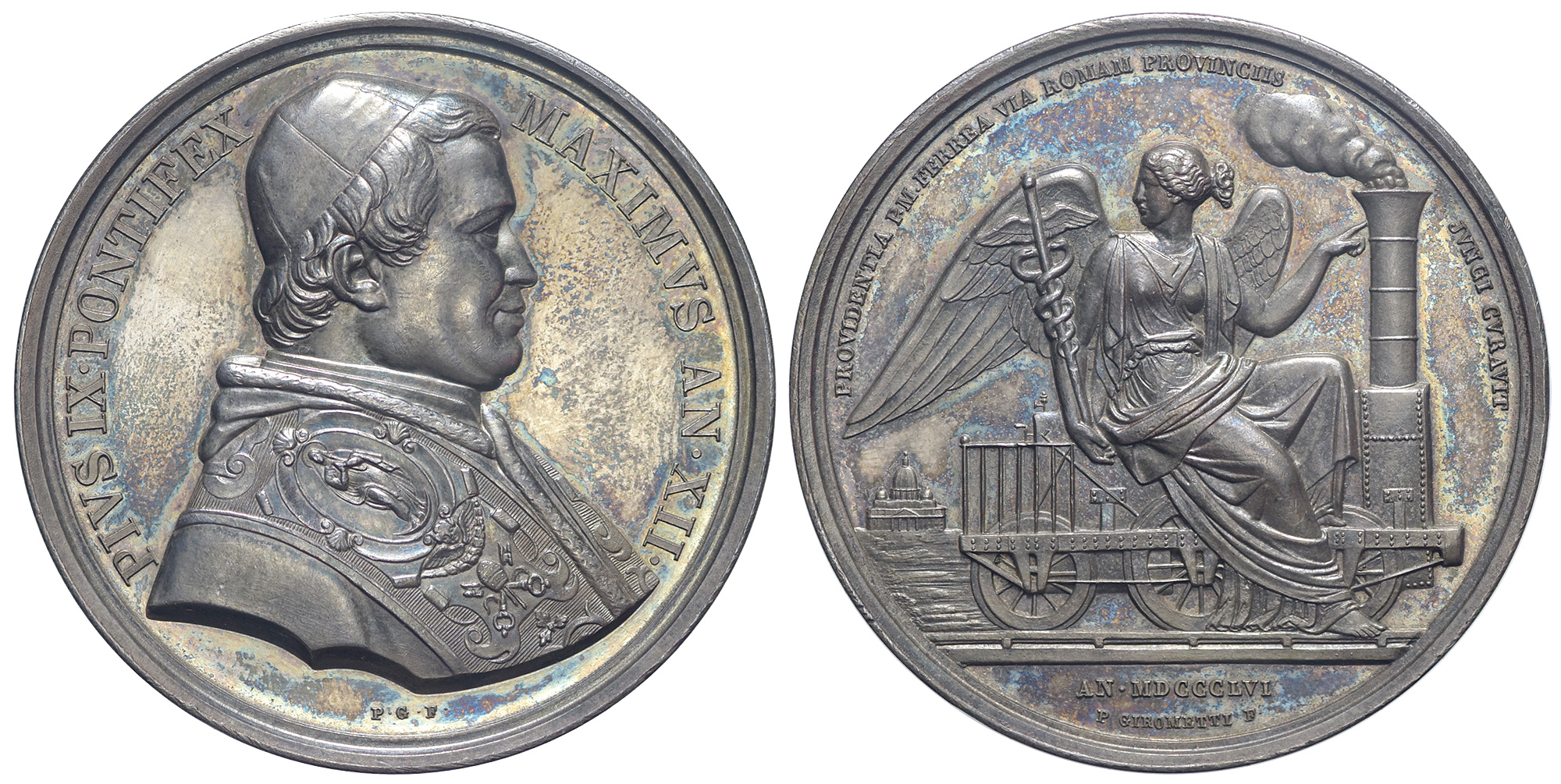 Medals Rome Pius Medal 1857 