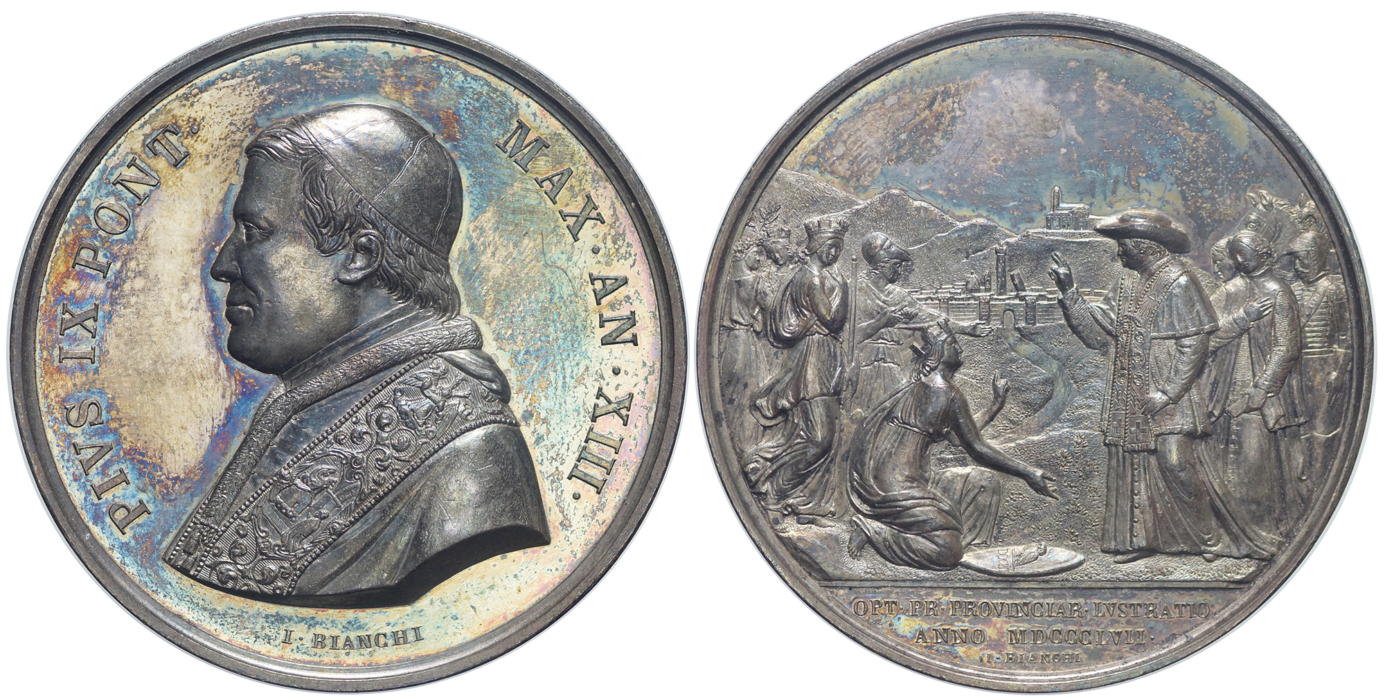 Medals Rome Pius Medal 1858 