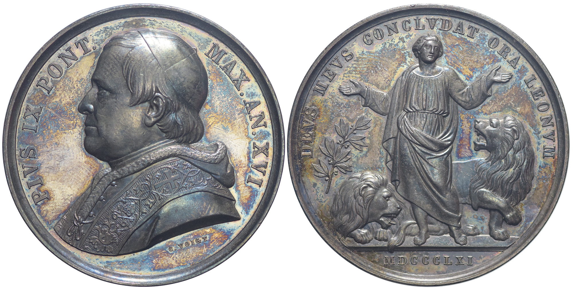 Medals Rome Pius Medal 1861 