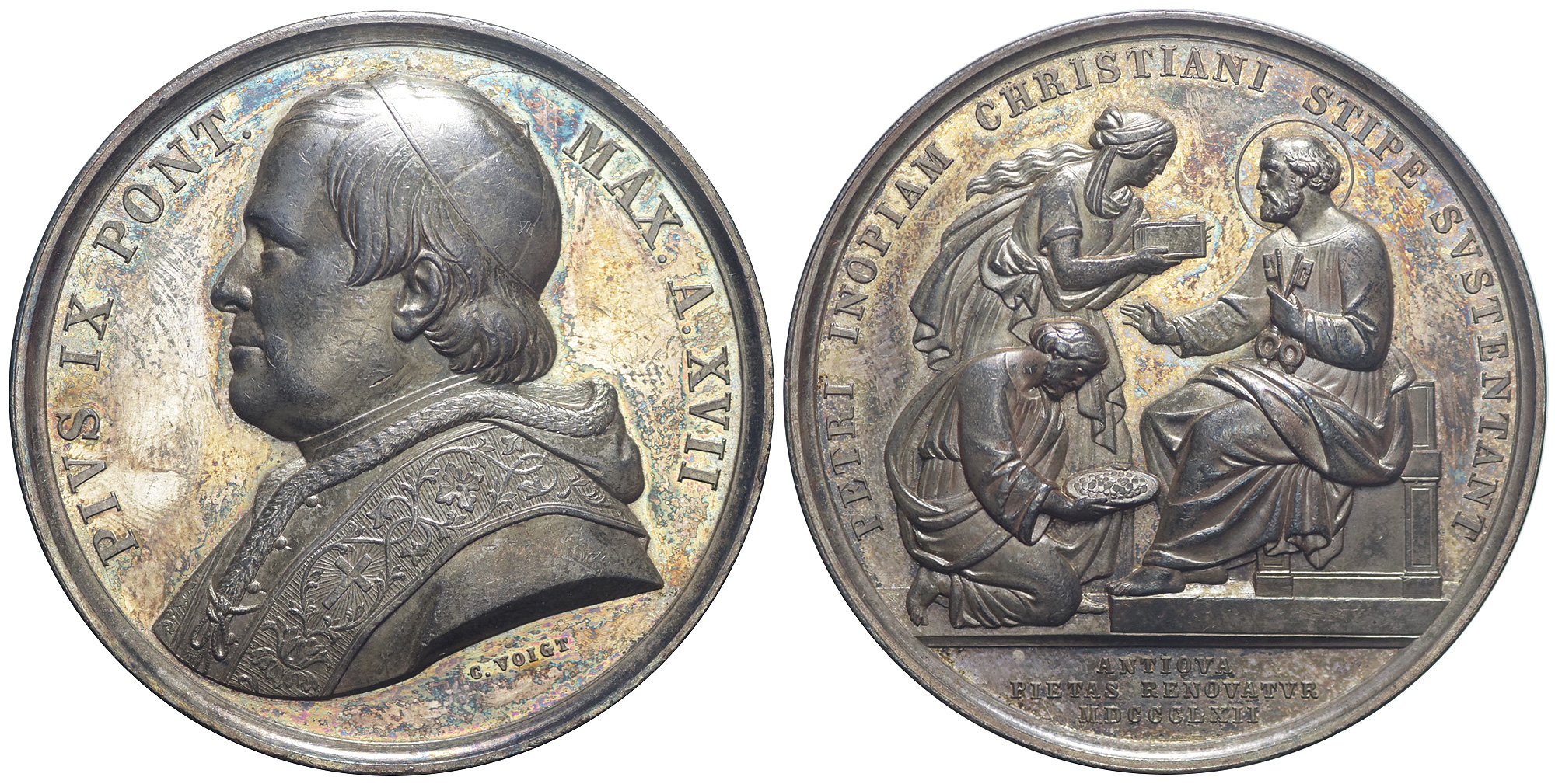Medals Rome Pius Medal 1862 