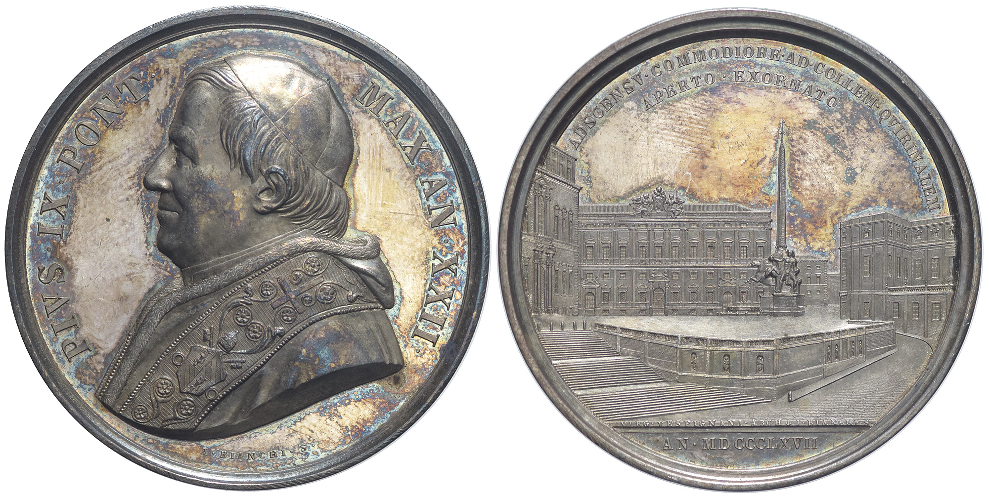 Medals Rome Pius Medal 1867 
