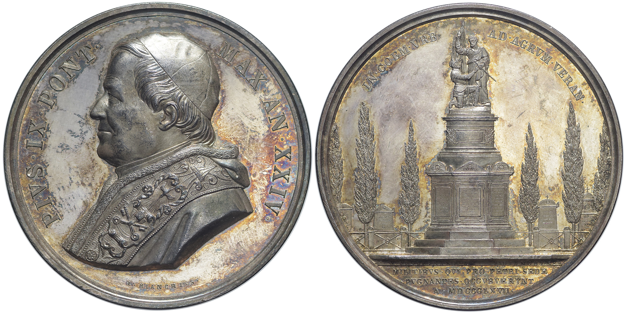 Medals Rome Pius Medal 1869 