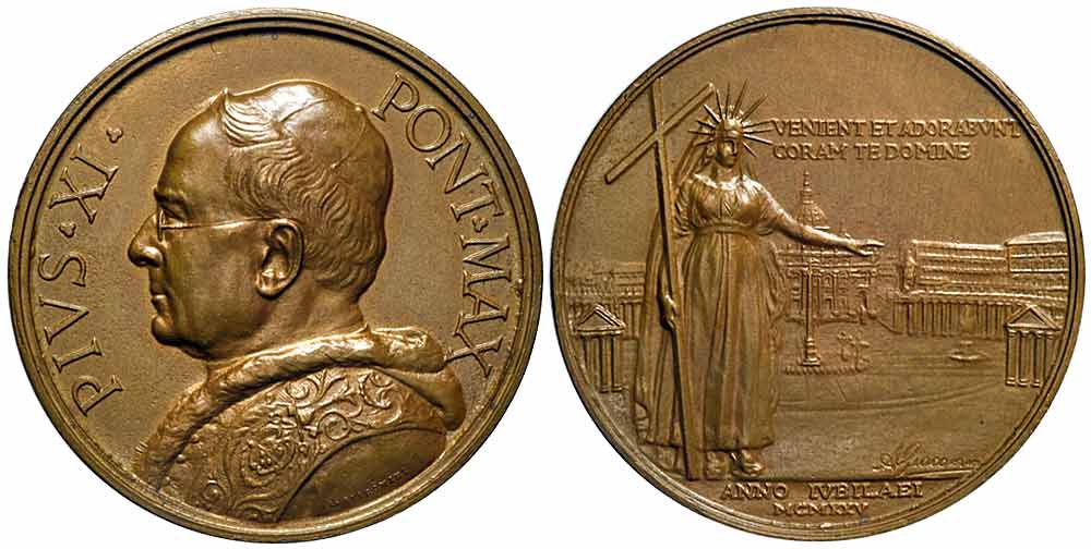 Medals Rome Pius Medal 1925 