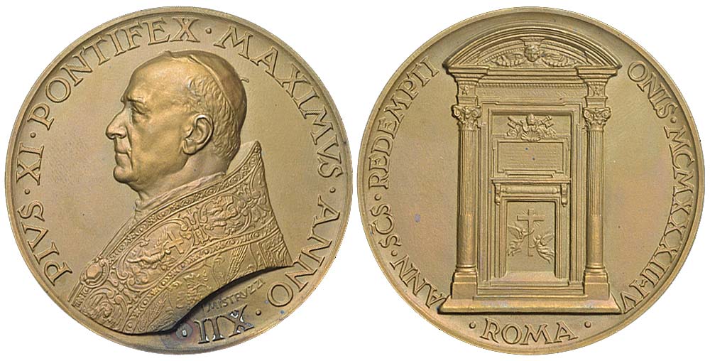 Medals Rome Pius Medal 1933 