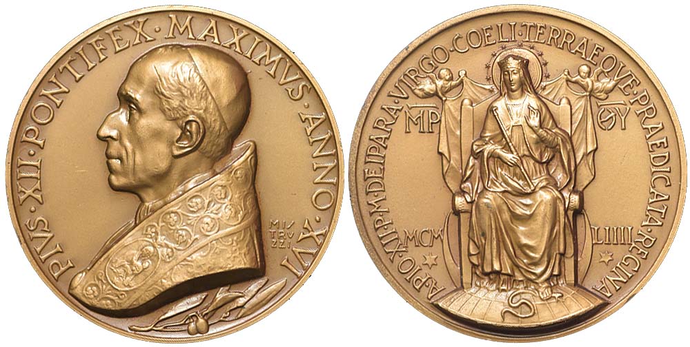 Medals Rome Pius Medal 1954 