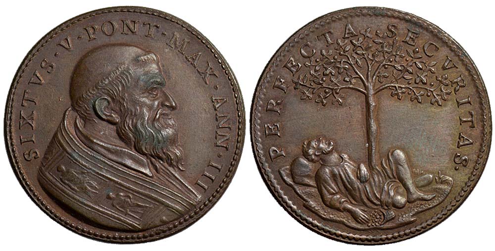 Medals Rome Sixtus Medal 1588 