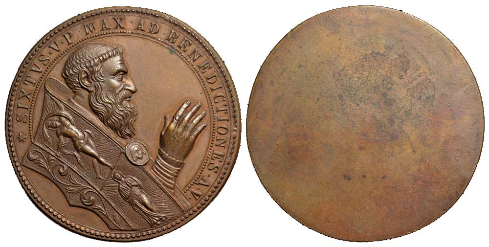 Medals Rome Sixtus Medal 1589 