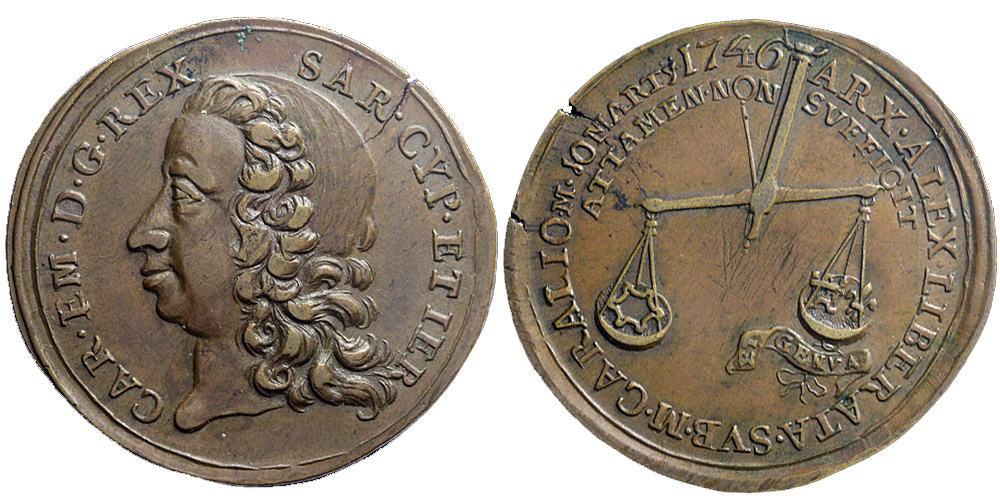 Medals Savoia Carlo Emanuele Medal 1746 