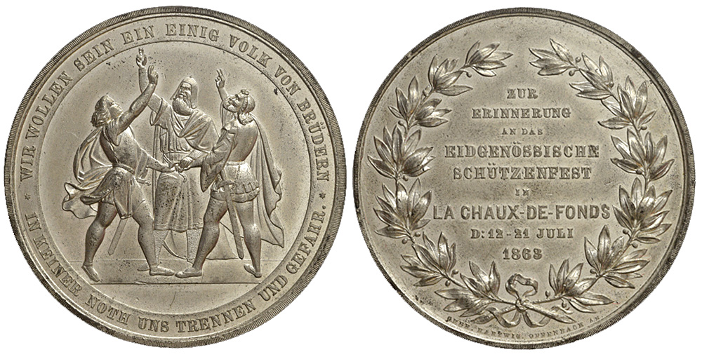 Medals Switzerland Neuchatel Medal 1863 