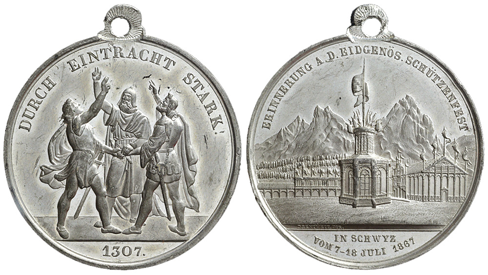 Medals Switzerland Schwyz Medal 1867 