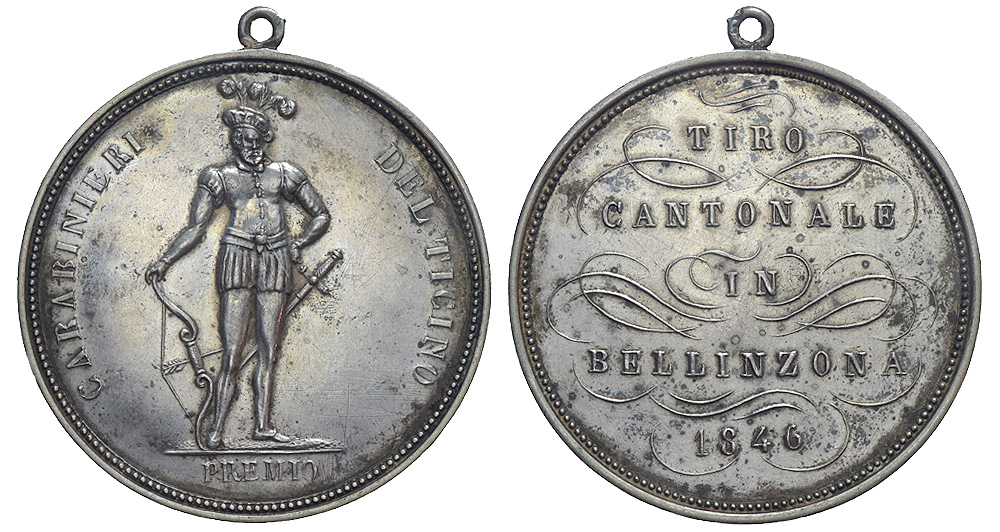 Medals Switzerland Ticino Medal 1846 