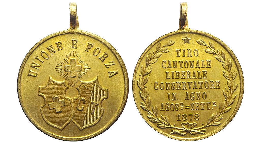 Medals Switzerland Ticino Medal 1878 