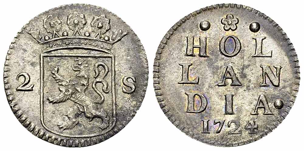 Netherlands Holland Stuivers 1724 