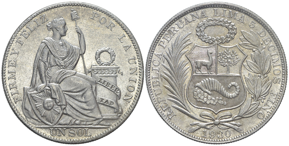 Peru Decimal Coinage 1930 