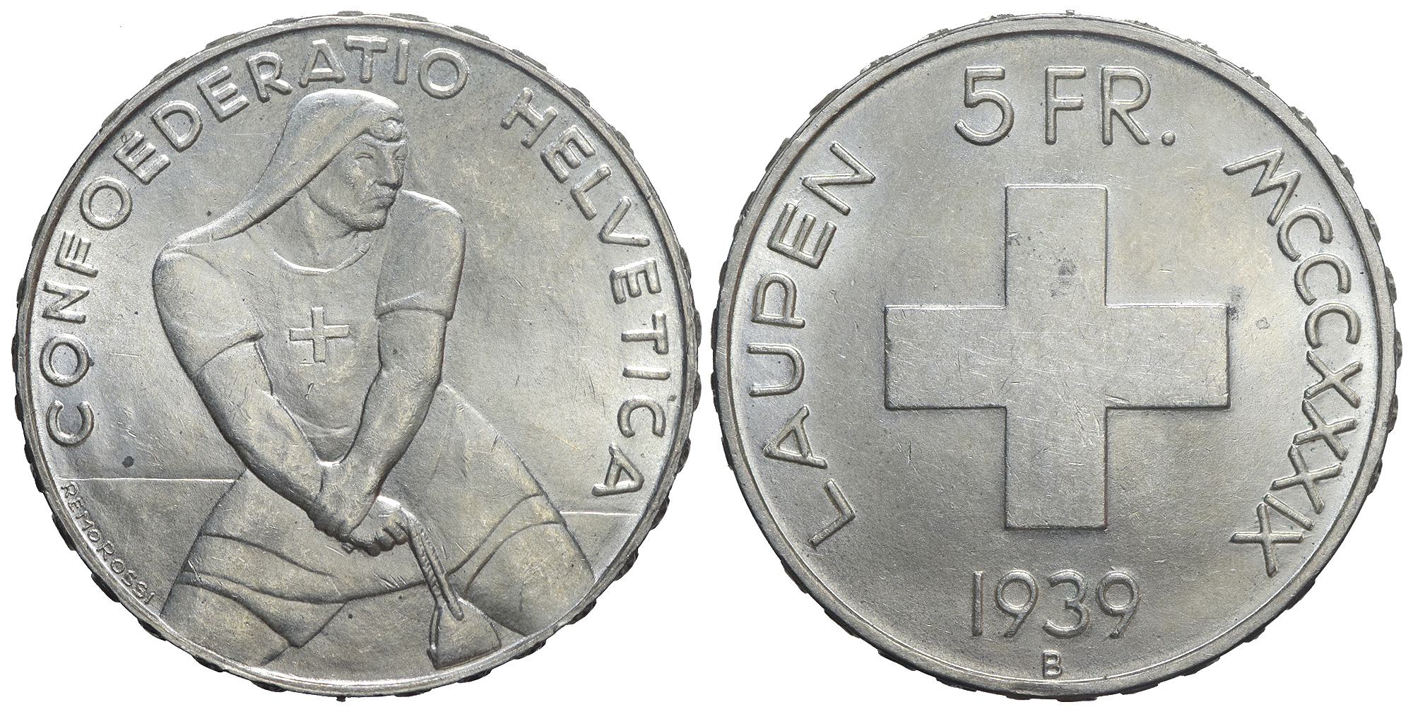 Switzerland Commemorative Coinage Francs 1939 