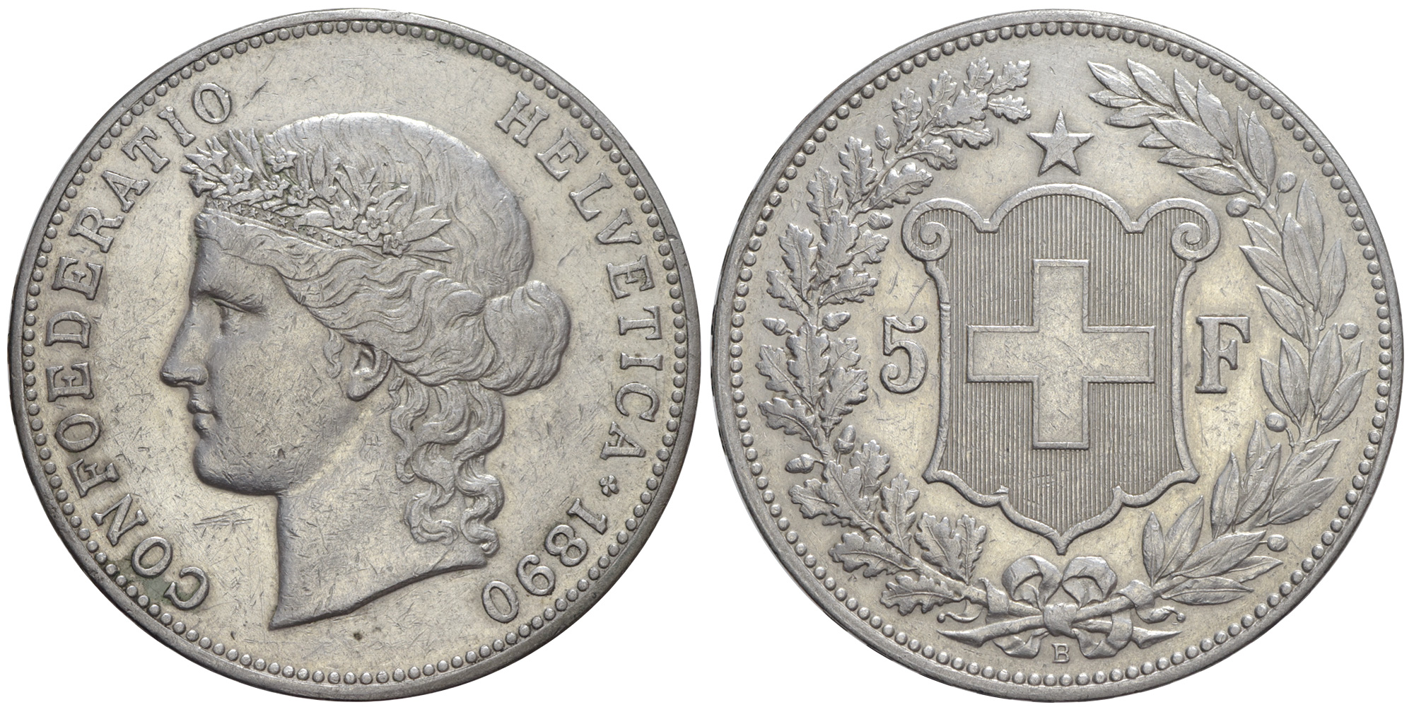 Switzerland Confoederatio Helvetica Francs 1890 