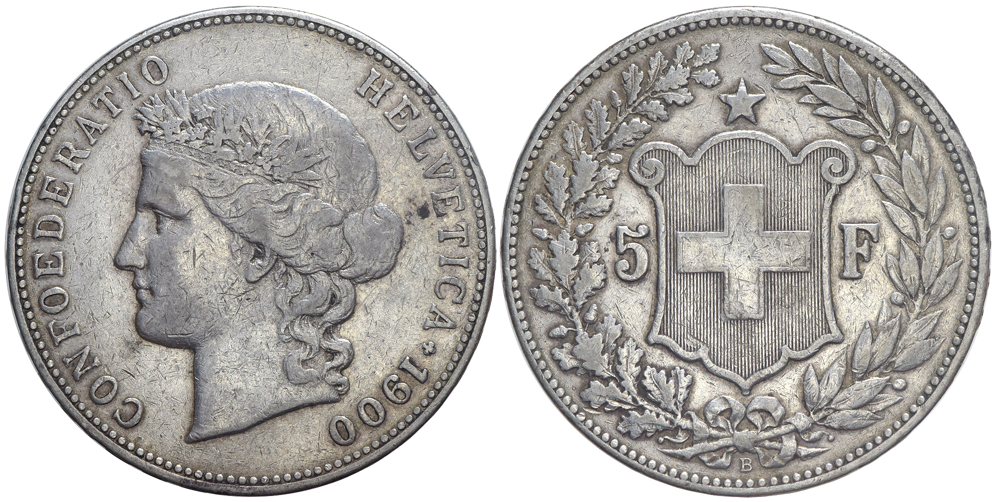 Switzerland Confoederatio Helvetica Francs 1900 
