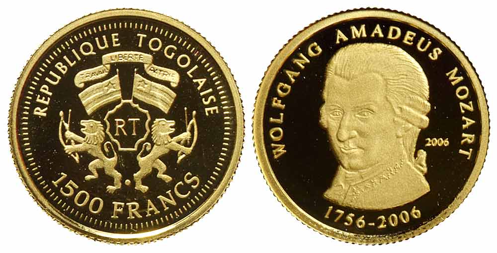 Togo Republic Francs 2006 Gold 