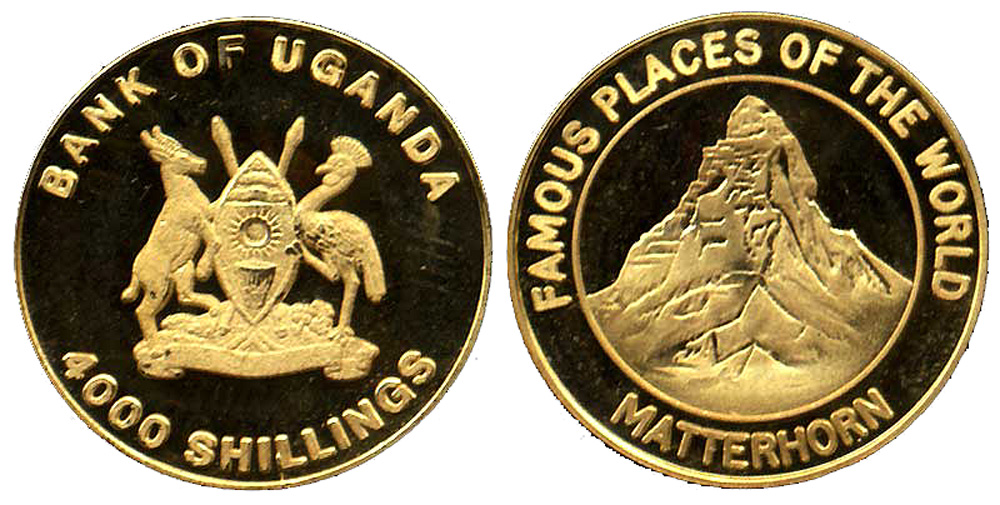 Uganda Republic Shillings 1997 Gold 