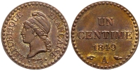 France-Second-Republic-Cent-1849-AE