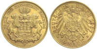 Germany-Hamburg-Mark-1907-Gold