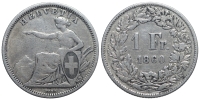 Switzerland-Confoederatio-Helvetica-Franc-1860-AR