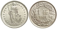 Switzerland-Confoederatio-Helvetica-Franc-1914-AR