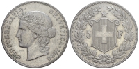 Switzerland-Confoederatio-Helvetica-Francs-1890-AR