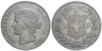 Switzerland-Confoederatio-Helvetica-Francs-1894-AR
