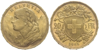 Switzerland-Confoederatio-Helvetica-Francs-1926-Gold