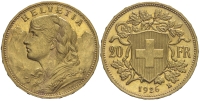 Switzerland-Confoederatio-Helvetica-Francs-1926-Gold
