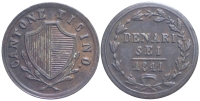 Switzerland-Ticino-Republic-Denari-1841-AE