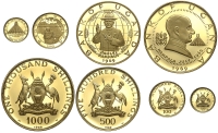 Uganda-Republic-Set-(4)-1969-Gold