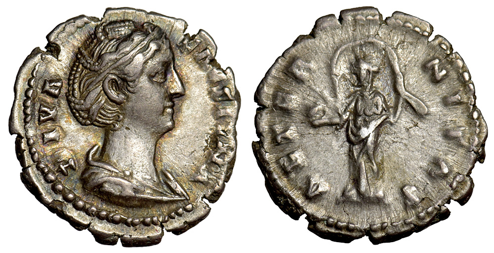 Ancient Roman Empire Diva Faustina senior Denarius 