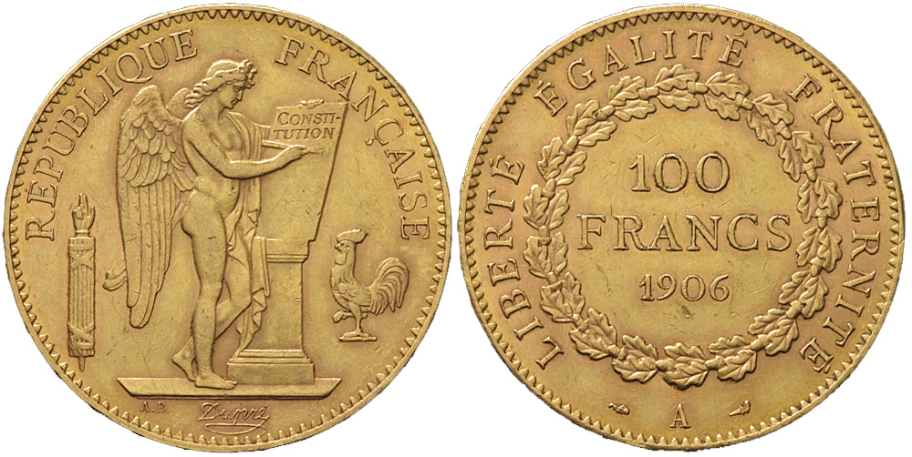 France Third Republic Francs 1906 Gold 