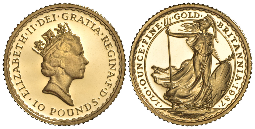 Great Britain Elizabeth Pounds 1987 Gold 