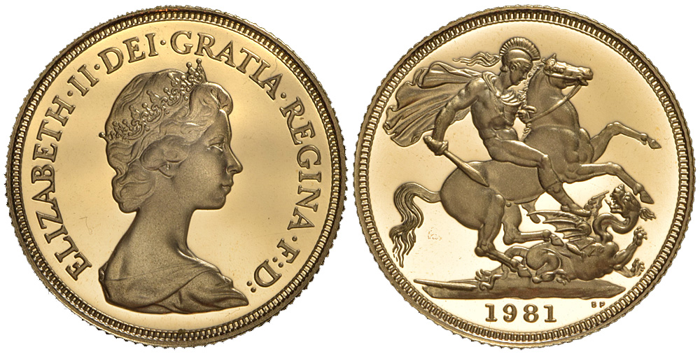 Great Britain Elizabeth Sovereign 1981 Gold 