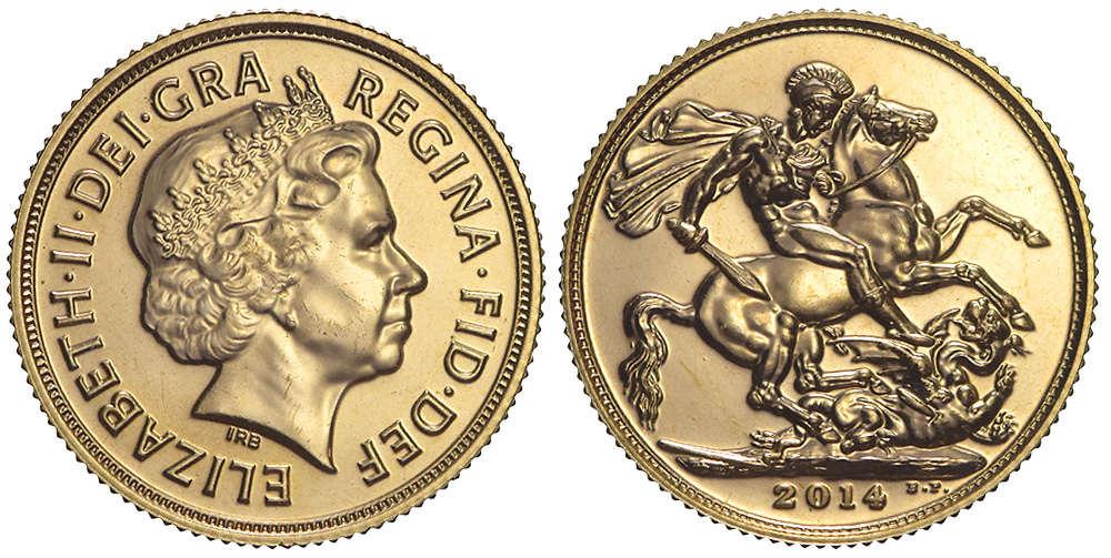 Great Britain Elizabeth Sovereign 2014 Gold 